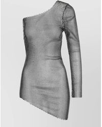 Santa Brands - Mesh Rhinestone Mini Dress - Lyst