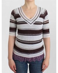 Ermanno Scervino - Lace V Neck Knit Short Sleeve Top - Lyst