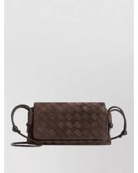 Bottega Veneta - Suede Pouch With Braided Workmanship - Lyst