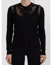 Dolce & Gabbana - Silk Lace Knit Cardigan - Lyst