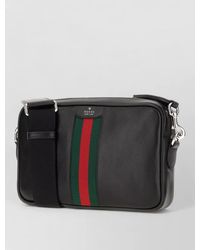 Gucci - Leather Web Trademark Small Crossbody Bag - Lyst