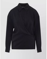 Lemaire - Silk Draped Shirt - Lyst