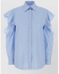 Moschino - Poplin Shirt Long Sleeves Ruffled Detail - Lyst