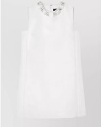 Versace - Silk-Blend Crystal-Embellished Sleeveless Mini Dress - Lyst