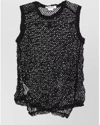 Comme des Garçons - Sleeveless Mesh Knit Top Round Neck - Lyst
