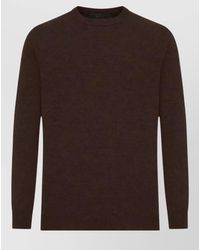 Zanone - Fine-Knit Wool Crew-Neck Long-Sleeve Top - Lyst