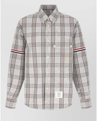 Thom Browne - Checked Cotton Poplin Oversized Long-Sleeve Shirt - Lyst