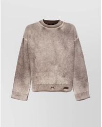 Represent - Wool Reversible Distressed Ribbed Knit Jumper - Lyst