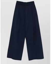 Semicouture - Jhonny Cotton Trousers Wide Leg Side Pockets - Lyst