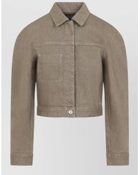 Jacquemus - Ovalo Cargo Jacket Collared Cropped Long Sleeves - Lyst