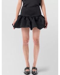Ganni - Satin Mini Skirt Drop Waist Ruched Hem - Lyst