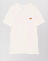 Maison Kitsuné - Embroidered Cotton T-Shirt - Lyst