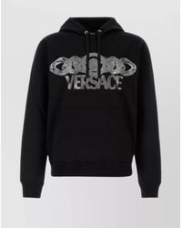 Versace - Cotton Logo Print Hoodie - Lyst