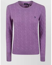 Polo Ralph Lauren - Cashmere Wool Cable-Knit Crew-Neck Long-Sleeve Sweater - Lyst