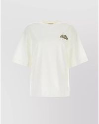 McQueen - Cotton Oversized Ribbed Crew Neck T-Shirt - Lyst