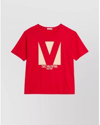 Valentino - Cotton Logo Print T-Shirt - Lyst