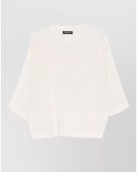Fabiana Filippi - Wool Silk Cashmere Short-Sleeve Ribbed-Hem Sweater - Lyst