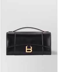 Balenciaga - Hourglass Leather Clutch Bag - Lyst