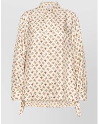 Max Mara - Silk Printed Oversized Shirt - Lyst