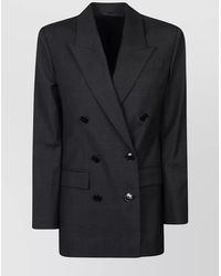 Isabel Marant - Double-Breasted Short Wool Coat Design - Lyst