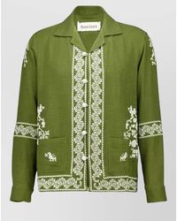 BAZISZT - Embroidered Cotton Long-Sleeve Shirt Jacket - Lyst