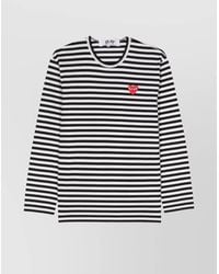 Comme des Garçons - Striped Cotton Long-Sleeve T-Shirt - Lyst