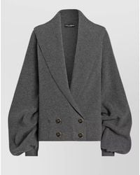 Dolce & Gabbana - Shawl Collar Cropped Cardigan Wide Sleeves - Lyst