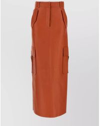 Zimmermann - Leather High-Rise Midi Skirt - Lyst