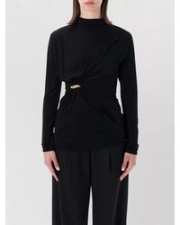 Bottega Veneta - Draped Jewel-Detail Long-Sleeve Top - Lyst