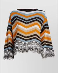 Jucca - Boat Neck Knit Chevron Pattern Long Sleeves - Lyst