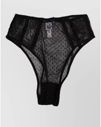 Dolce & Gabbana - Lace Polka Dot Mesh High-Rise Briefs - Lyst