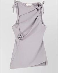 Coperni - Asymmetric Floral Cut-Out Tie Sleeve Top - Lyst