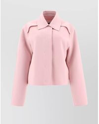 Jil Sander - Collared Cropped Jackets Long Sleeves - Lyst