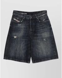 DIESEL - Knee-Length Denim Shorts - Lyst