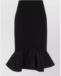 Fendi - Virgin Wool Fitted Skirt - Lyst