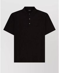 ZEGNA - Short Sleeve Polo Collar Knit Top - Lyst