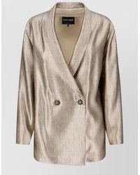 Giorgio Armani - Double-Breasted Silk Blazer - Lyst