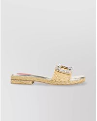 Roger Vivier - Raffia Espadrille Mules - Lyst