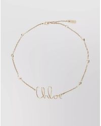Chloé - Brass Logo-Detail Necklace - Lyst
