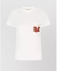 Max Mara - Cotton Logo-Embroidered T-Shirt - Lyst