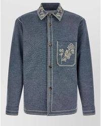 Isabel Marant - Rudy Overshirt Embroidery Chest Pocket Buttons - Lyst