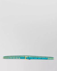 Prada - Calf Leather Skinny Eyelet Belt - Lyst