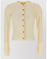 Michael Kors - Merino Wool Rib Crew Neck Cardigan - Lyst