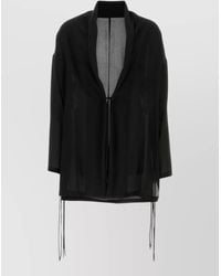 Yohji Yamamoto - Silk Kimono Jacket Sheer Drawstring Waist - Lyst