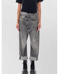 R13 - Denim Relaxed-Fit Cropped Crossover Jeans - Lyst