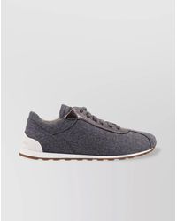 Brunello Cucinelli - Low-Top Wool Flannel Sneakers Leather Profiles - Lyst