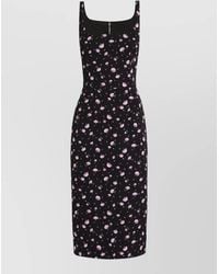 Dolce & Gabbana - Carnations-Print Sheath Dress - Lyst