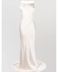 Maison Margiela - Silk Sheer Panel Sleeveless Square Neck Maxi Dress - Lyst