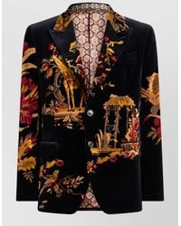 Etro - Cotton Floral-Print Single-Breasted Suit Jacket - Lyst