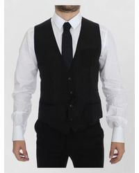Dolce & Gabbana - Wool V-Neck Dress Waistcoat - Lyst